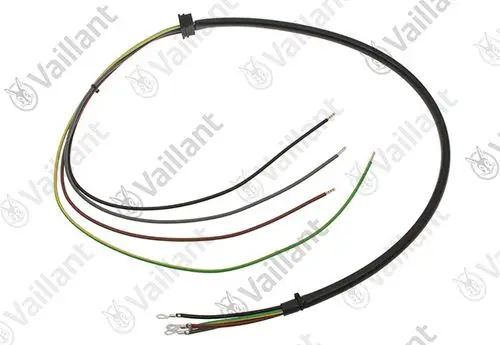Kabelbaum von Vaillant mit mehreren farbigen Drähten, die zu einem Stecker führen. Die Kabel sind für elektrische Verbindungen konzipiert.